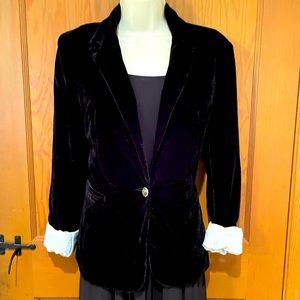 Black Velvet Oversized Blazer by Redberry (L)